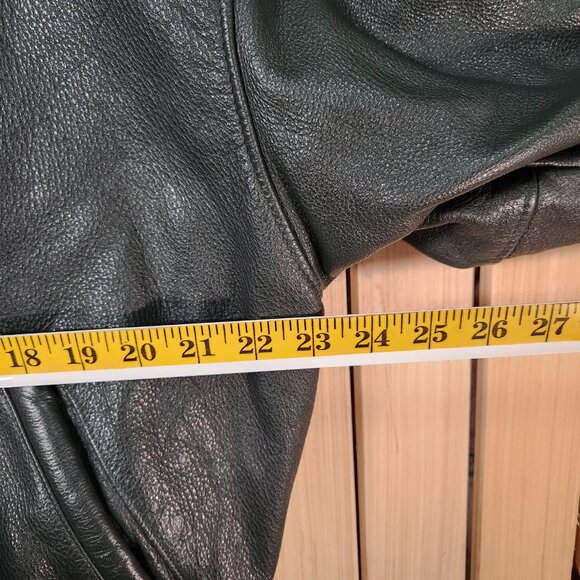 Vintage Roots Leather Jacket Varsity Leather Jacket Green - Picture 14 of 16